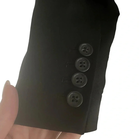 J.Crew Super 100s Size 4 100% Wool Lining Black Blazer Jacket - Picture 4 of 7